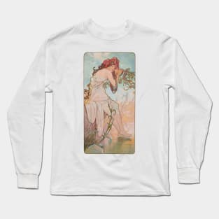 Four Seasons by Mucha, Autumn Long Sleeve T-Shirt